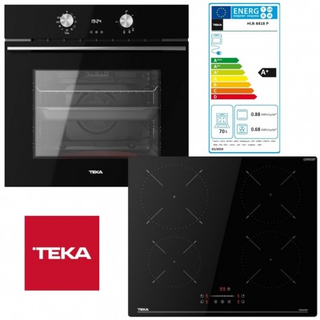 Teka HLB 8400 FBK + IBC 64110 SSM HLB Φούρνος άνω Πάγκου 71lt με Επαγωγικές Εστίες Π59.5εκ. Μαύρος A+