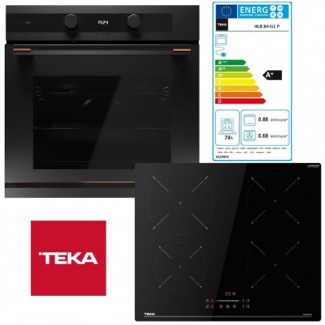 Teka HLB 84-G1  BM + IBC 64110 SSM BK Φούρνος άνω Πάγκου 70lt με Επαγωγικές Εστίες Π59.5εκ. Μαύρος A+
