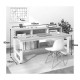 072-000165 Γραφείο εργασίας Evrepy pakoworld mdf σε oak απόχρωση με λευκό μέταλλο 100x60x83εκ