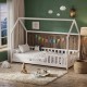 412-000007 Παιδικό κρεβάτι Bambie με κιγκλίδωμα τ. Montessori pakoworld ξύλο πεύκου λευκό 70x140εκ