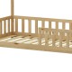412-000010 Παιδικό κρεβάτι Bambie με κιγκλίδωμα τ. Montessori pakoworld ξύλο πεύκου σε φυσική απόχρωση 90x190εκ