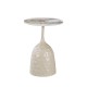 278-000060 Βοηθητικό τραπέζι Amphora pakoworld μέταλλο cappuccino- τραβερτίνα με όψη μαρμάρου Φ40x60εκ