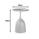 278-000060 Βοηθητικό τραπέζι Amphora pakoworld μέταλλο cappuccino- τραβερτίνα με όψη μαρμάρου Φ40x60εκ