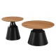 278-000049 Τραπέζια σαλονιού Parquet pakoworld σετ 2τεμ μέταλλο μαύρο- mdf σε φυσική απόχρωση