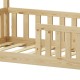 412-000008 Παιδικό κρεβάτι Bambie με κιγκλίδωμα τ. Montessori pakoworld ξύλο πεύκου σε φυσική απόχρωση 70x140εκ
