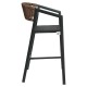 14840110 Σκαμπό Bar ArteLibre SANTORINI Ανθρακί/Φυσικό Αλουμίνιο/Rattan 55x56x99cm Φυσικό/Μαύρο