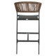 14840110 Σκαμπό Bar ArteLibre SANTORINI Ανθρακί/Φυσικό Αλουμίνιο/Rattan 55x56x99cm Φυσικό/Μαύρο