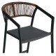 14840110 Σκαμπό Bar ArteLibre SANTORINI Ανθρακί/Φυσικό Αλουμίνιο/Rattan 55x56x99cm Φυσικό/Μαύρο