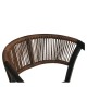 14840110 Σκαμπό Bar ArteLibre SANTORINI Ανθρακί/Φυσικό Αλουμίνιο/Rattan 55x56x99cm Φυσικό/Μαύρο