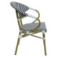 14840133 Πολυθρόνα Κήπου ArteLibre BIMINI Λευκό/Μαύρο/Φυσικό Αλουμίνιο/Textilene 56x55x82cm Φυσικό/Μαύρο/Λευκό