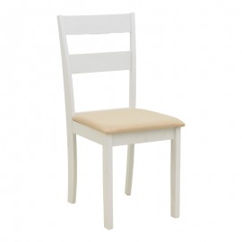 091-000022 Καρέκλα Dallan pakoworld rubberwood λευκό 40x47.5x89εκ