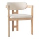 128-000077 Πολυθρόνα Winsor pakoworld μπεζ μπουκλέ ύφασμα-rubberwood σε φυσική απόχρωση 58.5x51x76εκ