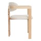 128-000077 Πολυθρόνα Winsor pakoworld μπεζ μπουκλέ ύφασμα-rubberwood σε φυσική απόχρωση 58.5x51x76εκ