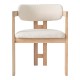 128-000077 Πολυθρόνα Winsor pakoworld μπεζ μπουκλέ ύφασμα-rubberwood σε φυσική απόχρωση 58.5x51x76εκ