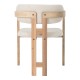 128-000077 Πολυθρόνα Winsor pakoworld μπεζ μπουκλέ ύφασμα-rubberwood σε φυσική απόχρωση 58.5x51x76εκ