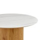 413-000003 Τραπέζι Sikulu pakoworld mdf oak - λευκή όψη τραβερτίνας Φ125x77εκ