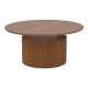 101-000129 Τραπέζι σαλονιού Opols pakoworld mdf καρυδί Φ90x42εκ