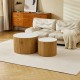413-000001 Τραπέζια σαλονιού Nelba pakoworld 2τμχ mdf oak - κεραμική επιφάνεια όψη μαρμάρου