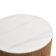 413-000001 Τραπέζια σαλονιού Nelba pakoworld 2τμχ mdf oak - κεραμική επιφάνεια όψη μαρμάρου