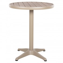 14840139 Τραπέζι Κήπου ArteLibre RAROTONGA Μπεζ Αλουμίνιο/Polywood Φ60x70cm Μπεζ