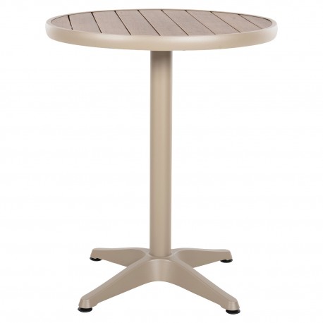14840139 Τραπέζι Κήπου ArteLibre RAROTONGA Μπεζ Αλουμίνιο/Polywood Φ60x70cm Μπεζ