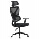 ΚΑΡΕΚΛΑ ΓΡΑΦΕΙΟΥ NOVAR HM1218.01 ΜΑΥΡO MESH--ΒΑΣΗ PP 51x49x121-129Υεκ