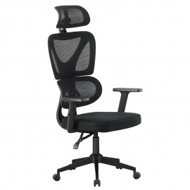 ΚΑΡΕΚΛΑ ΓΡΑΦΕΙΟΥ NOVAR HM1218.01 ΜΑΥΡO MESH--ΒΑΣΗ PP 51x49x121-129Υεκ
