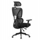 ΚΑΡΕΚΛΑ ΓΡΑΦΕΙΟΥ NOVAR HM1218.01 ΜΑΥΡO MESH--ΒΑΣΗ PP 51x49x121-129Υεκ