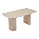096-000054 Τραπέζι Loosir pakoworld mdf-sandstone σε όψη τραβερτίνας 180x90x74εκ