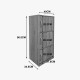 383-000131 Ντουλάπι-στήλη Soline pakoworld ανοιχτό γκρι 40x34.5x90.5εκ