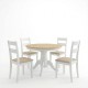 200-001709 Τραπεζαρία Dallan Lars pakoworld 5τεμ λευκό rubberwood Φ100(+38)x100x75εκ