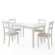 200-001713 Τραπεζαρία Dallan Mabor pakoworld 5τεμ λευκό rubberwood 120-150x80x73,8εκ