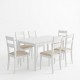 200-001714 Τραπεζαρία Dallan Mabor pakoworld 7τεμ λευκό rubberwood 120-150x80x73,8εκ