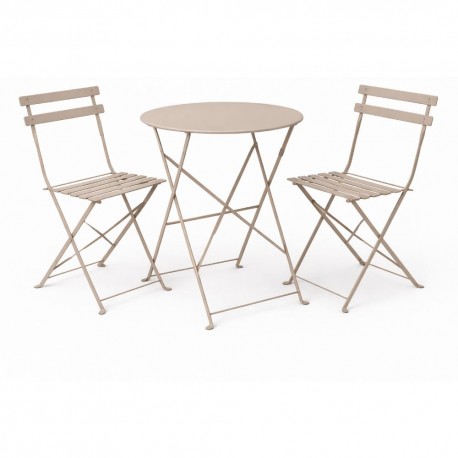 F3001/4 BISTRO ΣΕΤ ΚΑΦΕΝΕΙΟΥ 3τμχ ΜΕΤΑΛΛΙΚΟ TAUPE