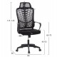 ΚΑΡΕΚΛΑ ΓΡΑΦΕΙΟΥ ELVAR HM1219.01 ΜΑΥΡO MESH--ΒΑΣΗ ΠΟΛΥΠΡΟΠΥΛΕΝΙΟΥ 63x56x125Υεκ