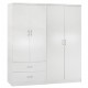 ΝΤΟΥΛΑΠΑ 4-ΦΥΛΛΗ ΜΕ 2 ΣΥΡΤΑΡΙΑ JENNA HM11351.05 ΜΕΛΑΜΙΝΗ ΣΕ ΛΕΥΚΟ 160x43x181Υ