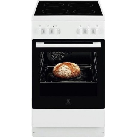 Electrolux LKR520001W Κουζίνα Ηλεκτρική 57lt με Κεραμικές Εστίες Λευκή 50cm A