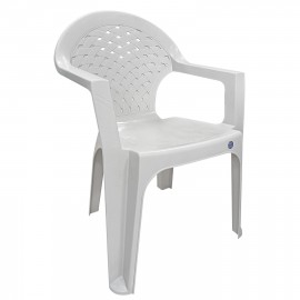 14720043 Καρέκλα Κήπου ArteLibre PALMIYE Γκρι Πλαστικό 56x55x79cm Λευκό