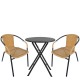 14990492 Σετ Τραπεζαρία Κήπου ArteLibre NOVA Μαύρο/Μπεζ Rattan/Μέταλλο Με 2 Πολυθρόνες 14990492 Μπεζ/Μαύρο