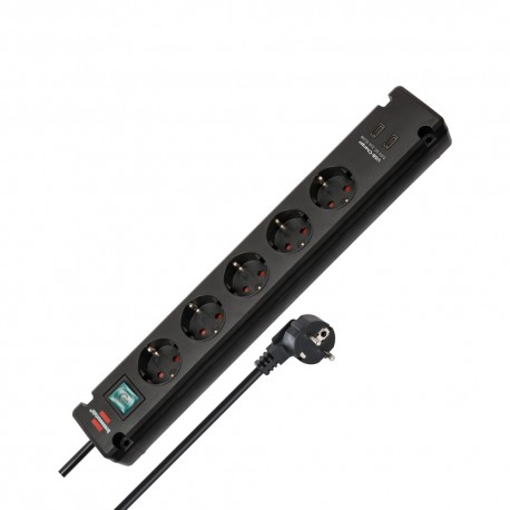Πολύπριζο 5 θέσεων με 2 x USB-C με διακόπτη και 3m καλώδιο BRENNENSTUHL 1150660415 Bremounta