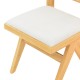 382-000011 Καρέκλα Winslow pakoworld rubberwood σε φυσική απόχρωση-ύφασμα λευκό 46x58x80εκ