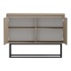 230-000269 Μπουφές Dabia pakoworld sonoma-πόδι μαύρο μέταλλο 100x40x74εκ