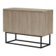 230-000269 Μπουφές Dabia pakoworld sonoma-πόδι μαύρο μέταλλο 100x40x74εκ