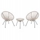 ΣΕΤ ΕΞΩΤΕΡΙΚΟΥ ΧΩΡΟΥ 3ΤΜΧ ACAPULCO HM11861.03 P.E.RATTAN ΕΚΡΟΥ-ΜΕΤΑΛΛΟ ΣΕ ΜΑΥΡΟ