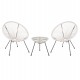 ΣΕΤ ΕΞΩΤΕΡΙΚΟΥ ΧΩΡΟΥ 3ΤΜΧ ACAPULCO HM11861.12 P.E.RATTAN ΛΕΥΚΟ-ΜΕΤΑΛΛΟ ΣΕ ΜΑΥΡΟ