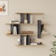 176-000238 Ραφιέρα τοίχου Ledia pakoworld oak με ανθρακί 110,6x14,5x78εκ