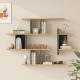 176-000238 Ραφιέρα τοίχου Ledia pakoworld oak με ανθρακί 110,6x14,5x78εκ