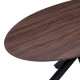 392-000021 Τραπέζι Makrey pakoworld καρυδί mdf- μαύρα μεταλλικά πόδια 160x90x75εκ