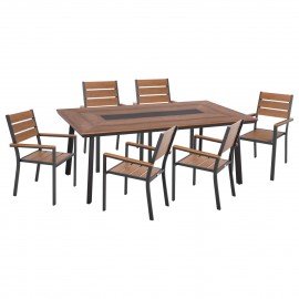 ΣΕΤ ΤΡΑΠΕΖΑΡΙΑΣ 7ΤΜΧ SAGA HM10814 ΑΛΟΥΜΙΝΙΟ ΣΕ ΓΚΡΙ--POLYWOOD