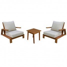 LOUNGE ΣΕΤ MIREX HM10893 ΤΡΑΠΕΖΑΚΙ & 2 ΠΟΛΥΘΡΟΝΕΣ--ΞΥΛΟ ΑΚΑΚΙΑΣ--ΕΚΡΟΥ ΜΑΞΙΛΑΡΙΑ